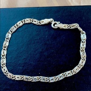 Vintage HAN Italy marked .925 sterling swirl design 7 1/2” bracelet